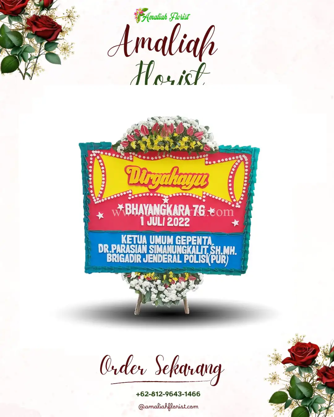 Papan Bunga HUT Ulang Tahun Sirah Pulau Padang
